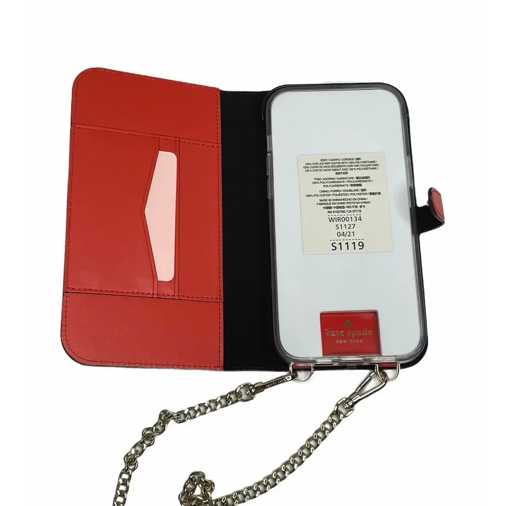 Kate Spade Iphone 12 PRO MAX Magnetic Wrap Folio Case on a Chain crossbody
